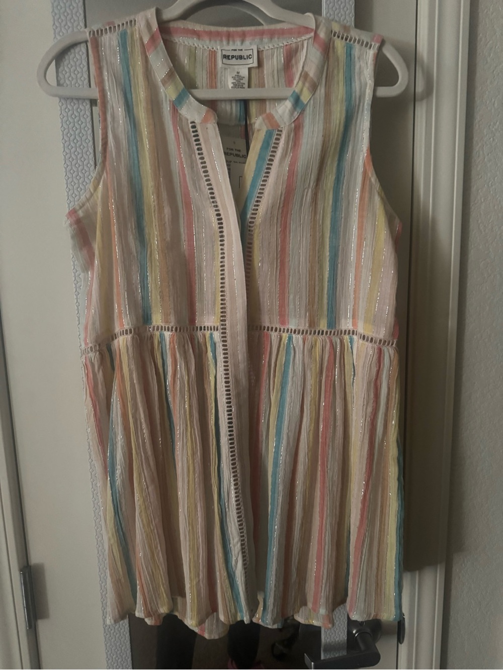 Woman's pastel colors  with glitter stripes  summer wear
